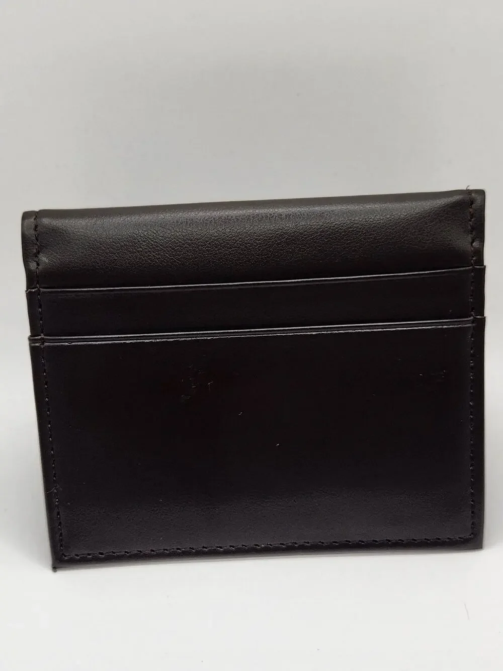 Perry Ellis Portfolio Brown Leather Bifold Card Case